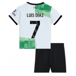 Liverpool Luis Diaz #7 Gostujuci Dres za Dječji 2023-24 Kratak Rukavima (+ kratke hlače)